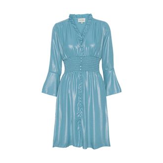 Americandreams Americandreams, Dames, Jurken, Blauw, Maat: XS Viscose