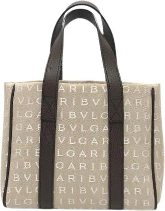 Bulgari Pre-owned Handbags, female, Beige, Size: ONE SIZE Pre-owned Canvas handbags