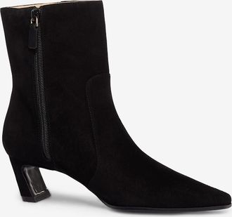 Stuart Weitzman Wildleder-Stiefeletten mit Blockabsatz Stassi