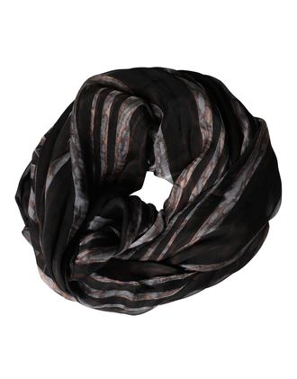 Dolce & Gabbana Womens Black Stripes Silk Wrap Shawl Stole 193cm X 131cm Scarf
