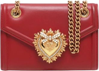 Dolce & Gabbana Pre-owned Cross Body Bags, female, Red, Size: ONE SIZE Pre-owned Devotion Wallet on Chain