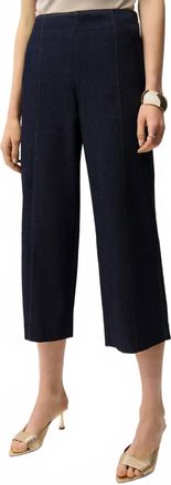 Joseph Ribkoff Wide Leg Cropped Jeans In Dark Blue Denim