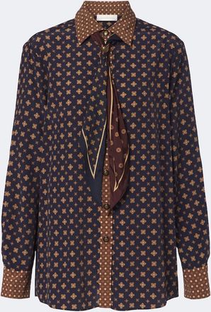 Zimmermann Printed tie-neck blouse