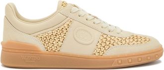 Valentino Upvillage Panelled Raffia Sneakers - Beige - 37 (IT37 / UK4)