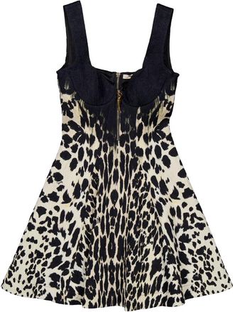 Roberto Cavalli Animal-Print Corset Mini Dress, Brand Size 38 ( US Size 4 )