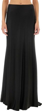 Kiton Flowing Black Maxi Skirt With Smooth Finish