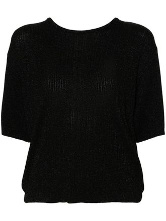 Jacob Cohen Ribgebreid T-shirt - Zwart