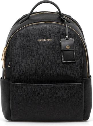Michael Kors Sable Medium Pebbled Leather Rugzak - Dames - Rugzakken - Zwart - ONE Size - Katoen - Tassen