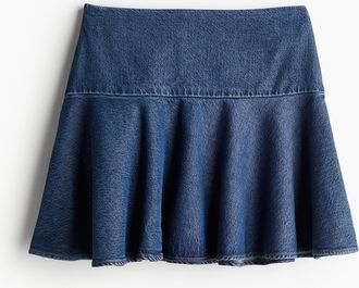 H&M Ausgestellter Minijupe - Blue