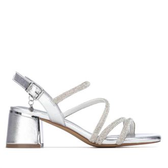 Xti Womens Faux Leather Open Toe Sandals In Silver