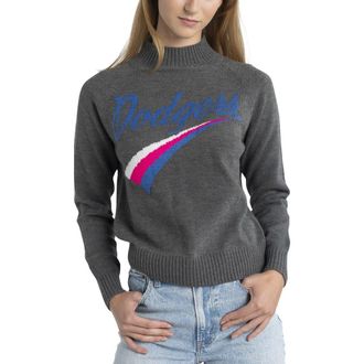Lusso Womens Lusso Gray Los Angeles Dodgers Serena Raglan Pullover Sweater at Nordstrom, Size Xx-Large