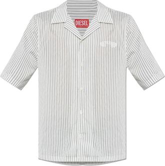 Diesel S-Mac-Efbv Shirt - Heren - Korte mouwen Overhemden - Wit - M - Overhemden
