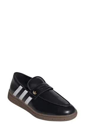adidas Handball Spezial Loafer in Core Black/White/Gum at Nordstrom, Size 10.5