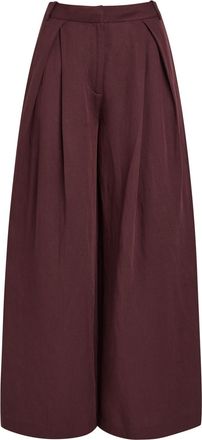 Faithfull The Brand Astrid Wide-leg Trousers - Dark Red - S (UK8-10 / S)