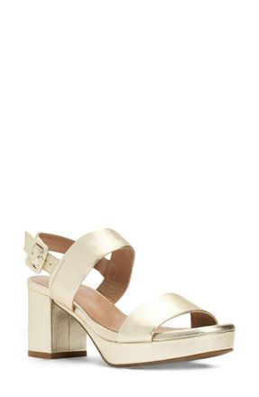 Aquatalia Melly Weatherproof Platform Sandal in Champagne Metallic at Nordstrom, Size 10.5