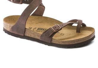 Birkenstock Womens Yara Oiled Leather Sandals In Habana Brown