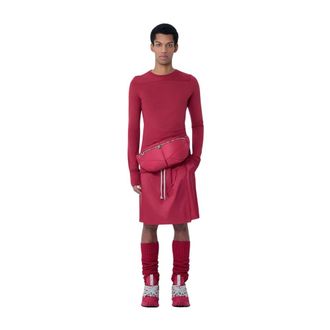 Moncler Casual Shorts, male, Red, Size: M Drawstring Midi Kilt Shorts
