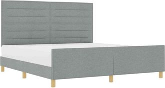 vidaXL Bed Frame with Headboard Light grey 180 x 200 cm Fabric vidaXL