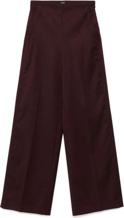 Pinko Casual Bruine Wollen Broek - Dames - Straight fit broeken - Bruin - L - Wol - Broeken