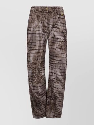 Elisabetta Franchi printed oversized straight-leg jeans