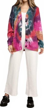 NSF Rogers Oversized Cardigan In Jewel Tone Dye