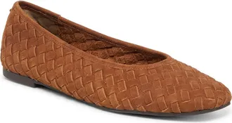 Dolce Vita Mycah Wovan Flat in Brown Woven Suede at Nordstrom, Size 9.5