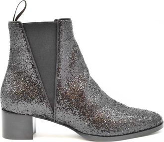 Giuseppe Zanotti Luxe Rhinestone Enkel Leren Laarzen - Dames - Laarzen met Hak - Zwart - 37 EU - Leer - Schoenen
