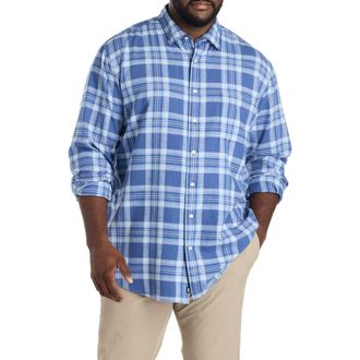Vineyard Vines Big & Tall Miacomet Plaid Island Sport Shirt in Moonshine at Nordstrom, Size 2X Big