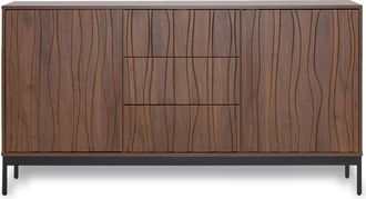 Urban Meuble Aparador vintage efecto roble oscuro con 3 cajones