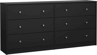 Dmora Dmora - Aparador Rick, Buf&eacute; De Sal&oacute;n, Aparador De Sal&oacute;n, Despensa De Cocina, 143x30 H68 Cm, Negro