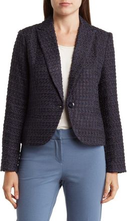 Amanda + Chelsea Peak Lapel Boucl&eacute; Blazer in Navy at Nordstrom Rack, Size X-Small