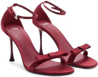 Mango Decorative Bow Ankle Strap Sandal in Red at Nordstrom, Size 7.5