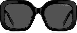 Marc Jacobs 53mm Gradient Polarized Square Sunglasses in Black/grey 2 at Nordstrom