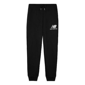 New Balance Essentials Stacked Logo Sweatpants Black White AMP03558-BK