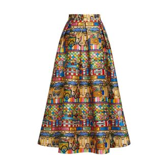 Alessandro Enriquez Gonna ampia stampa Ice cream shop - female - Alessandro Enriquez - Maxi Skirts - Multicolor - S - Skirts