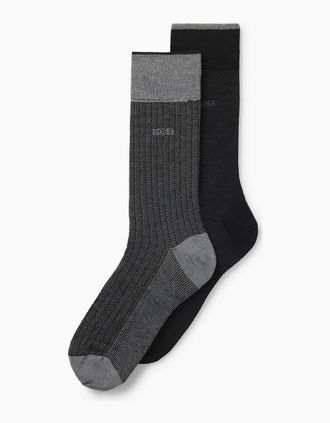 HUGO BOSS Mens Pack of Regular Length Socks - Black - Size: 10/10.5/11