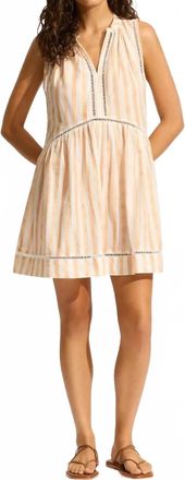 Seafolly Ladder Detail Mini Dress In Ecru