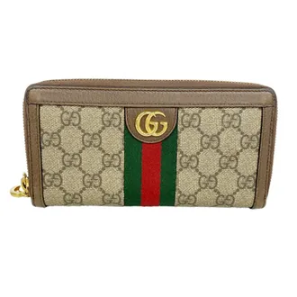 Gucci Brown Pvc Long Wallet (Bi-Fold) (Pre-Owned)