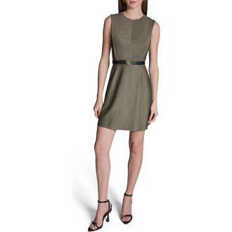 BCBGeneration Sleeveless Belted Minidress in Moss at Nordstrom, Size 12