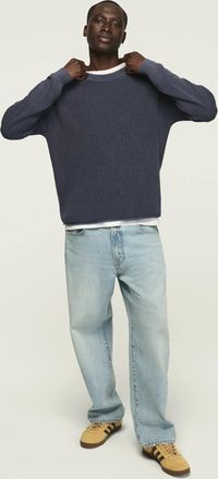 Lucky Brand Mens Washed Textured Crew Neck Sweater