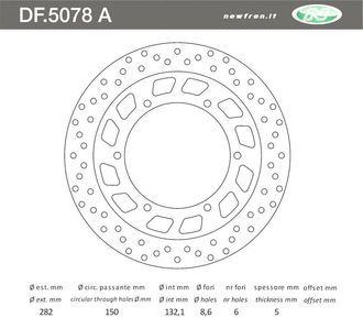 OEM Disco De Freno Delantero/trasero Newfren Para Yamaha Xv / Xvs 125 97-04 Xv 750 94-98 Gts 1000 93-95 Fj 1100/1200 83-95 Vmax 85-02 Fjr 1300 01-16 Xtz 1
