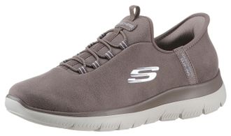 Skechers Slip-On Sneaker SKECHERS SUMMITS, Damen, Gr. 40, braun, Textil, meliert, Schuhe Slip-On Sneaker, Slipper, Freizeitschuh, Halbschuh in veganer Verarbei
