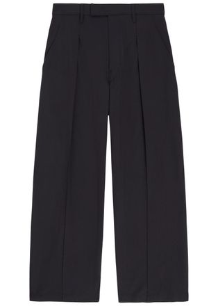 Christophe Lemaire Wide-leg Pleated Cotton Trousers - Black - 52 (IT52 / XL)