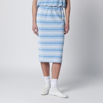 Prada Gonna midi in piquet a righe celeste