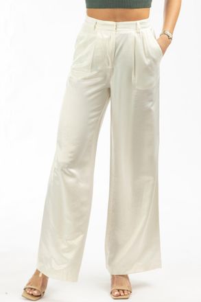 Current Air Shimmer Wide Leg Pant In Ivory