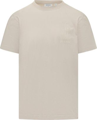 Off-white Beige Crew Neck T-Shirt