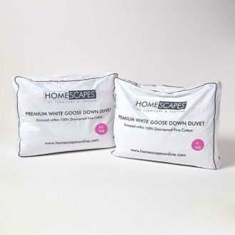 Homescapes Homescapes - Premium White Goose Down 13.5 Tog All Seasons Duvet, Single