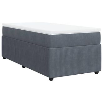 vidaXL Cama Box Spring Con Colch&oacute;n Terciopelo Gris Oscuro 100x200 Cm Vidaxl