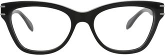 McQ by Alexander McQueen Optical Glasses in Black Black Transparent at Nordstrom Rack