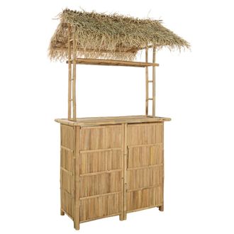 vidaXL Mesa De Bar Exterior Natural 115 X 95 X 215 Cm Bamb&uacute; Vidaxl
